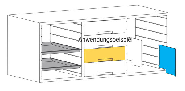 Schublade Höhe 21mm für Ablagesystem Sortierregal, Hellgrau
