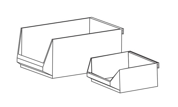 Lagersichtkasten aus Prolypropylen Typ1, 102x90x50mm, Farbe Grau, 10 Stück