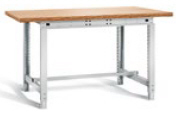 Werktisch Allrounder, 1524x750mm, Höhe 715-955mm, Traglast 350kg, Multiplex, Lichtgrau